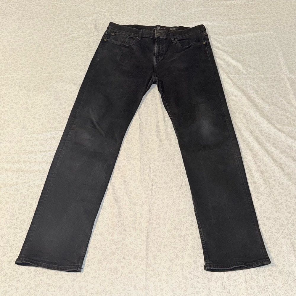 7 For All Mankind Men's Off Black Relaxed Jeans
